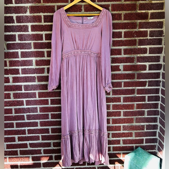 Rose & Remington In Loom Mauve Maxi Dress Size M - Picture 2 of 11